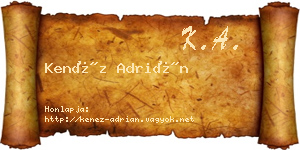 Kenéz Adrián névjegykártya
